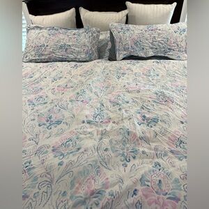 RESTORE Home comforter and shams pastel blue purple comforter queen reversible